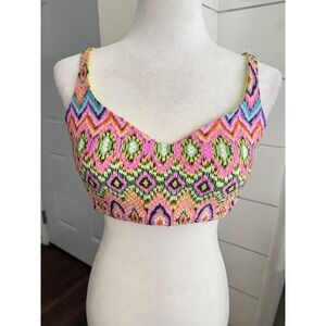 Luli Fama Swim Top Womens XL Multicolor Miami Sorbet‎ Underwire Bikini Vacation